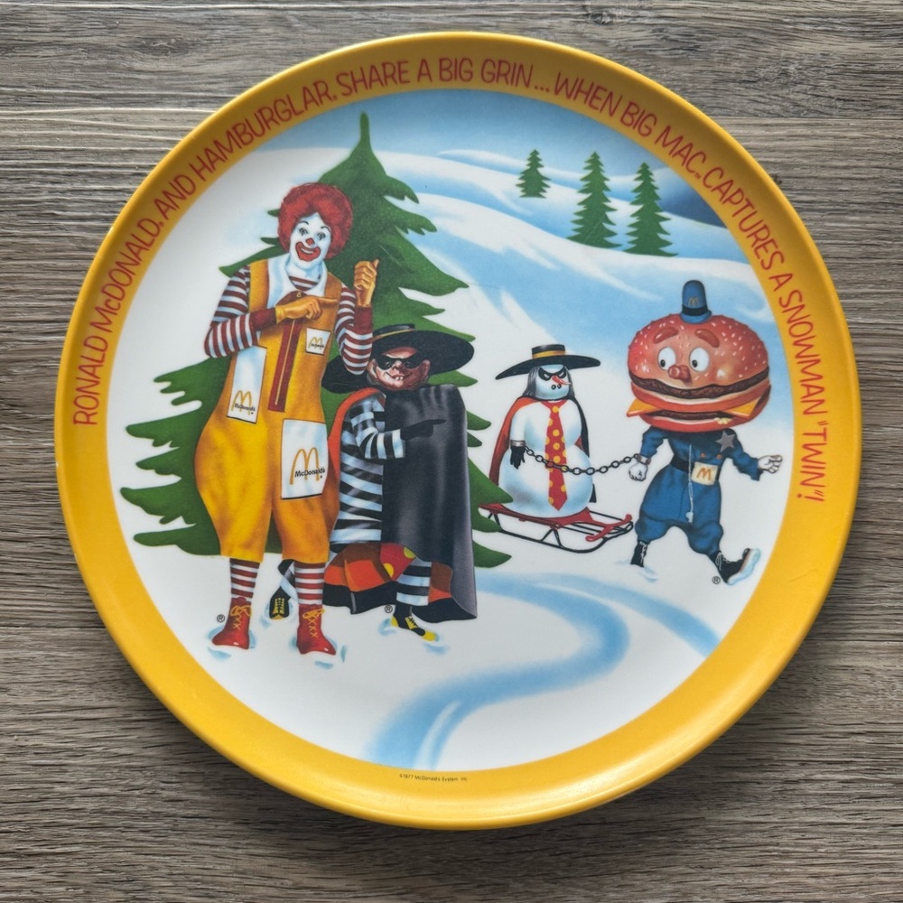 Vintage 1977 McDonald's Plate